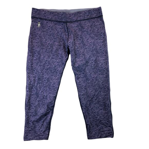 Smartwool PhD Running Capri Wool Blend Womens Medium Purple Leggings - Picture 1 of 6